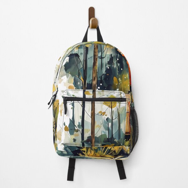 Item preview, Wild and Free - Retro Camper Van Watercolor Forest Sketch designed and sold by Modern Nest Art.