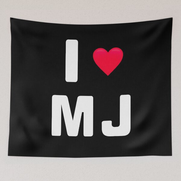 Item preview, I love MJ Michael Fan white text with red heart designed and sold by Artonmytee.
