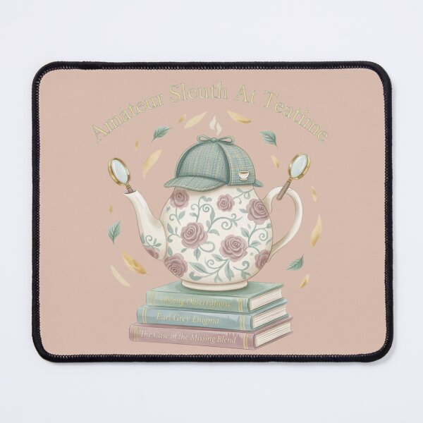 Item preview, Amateur Sleuth At Teatime — Vintage Teapot Detective Cozy Mystery Tee designed and sold by kosimazaki.