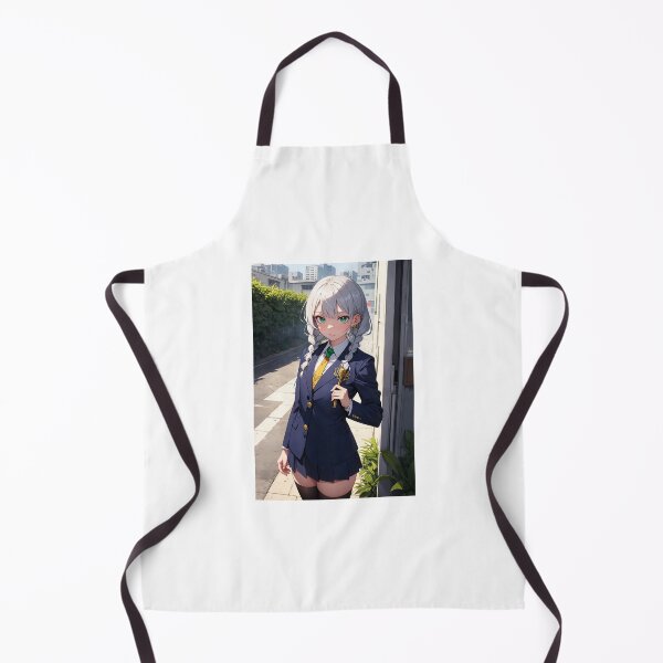 Item preview, Komoto Kamezu - Silver Haired Anime Girl in Elegant School Uniform designed and sold by iloveanimechibi.