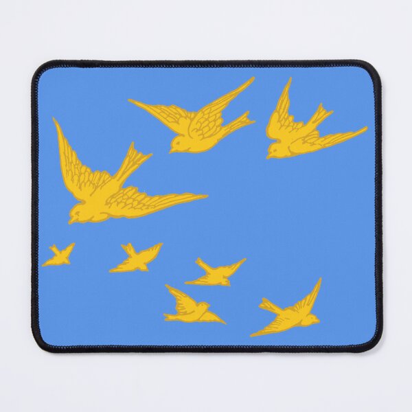 Item preview, Flight of Peaceful Pigeon Birds in Blue Sky | Golden Wings Nature Illustrated designed and sold by Based History.
