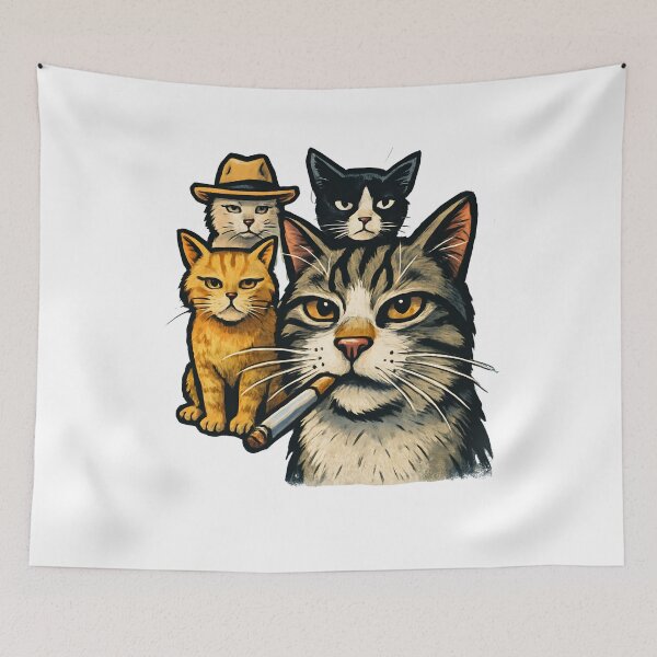 Item preview, Vintage Cat Gang Mafia Style Illustration designed and sold by SiarheiYur.