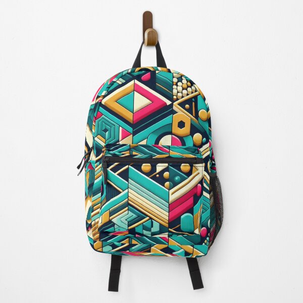Item preview, Neon Geometric Isometric Abstract Pattern Art designed and sold by Apex Designs.
