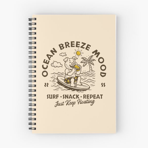 Item preview, Ocean Breeze Mood Surf Snack Repeat Cute Pig Surfing Design designed and sold by adipra.