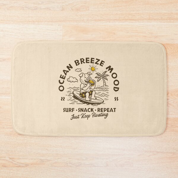 Item preview, Ocean Breeze Mood Surf Snack Repeat Cute Pig Surfing Design designed and sold by adipra.
