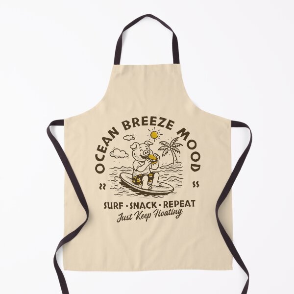 Item preview, Ocean Breeze Mood Surf Snack Repeat Cute Pig Surfing Design designed and sold by adipra.