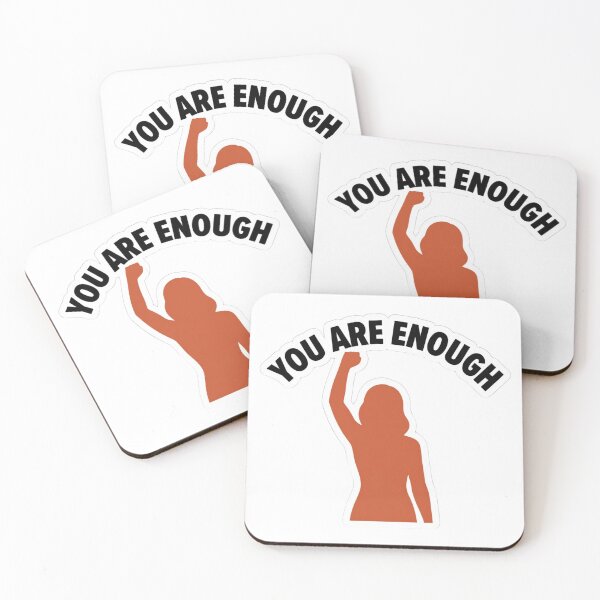 Item preview, Feminist Empowerment Sticker | You Are Enough Minimalist Woman Silhouette designed and sold by ShowOwnCreate.