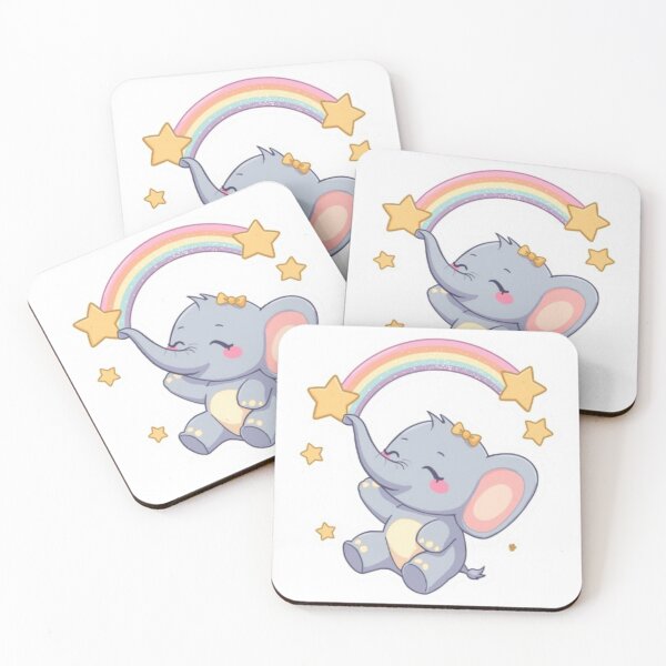 Item preview, Cute Happy Elephant Catching stars - Feeling Good Pastel Color Sticker Style designed and sold by DigitfanStudio.