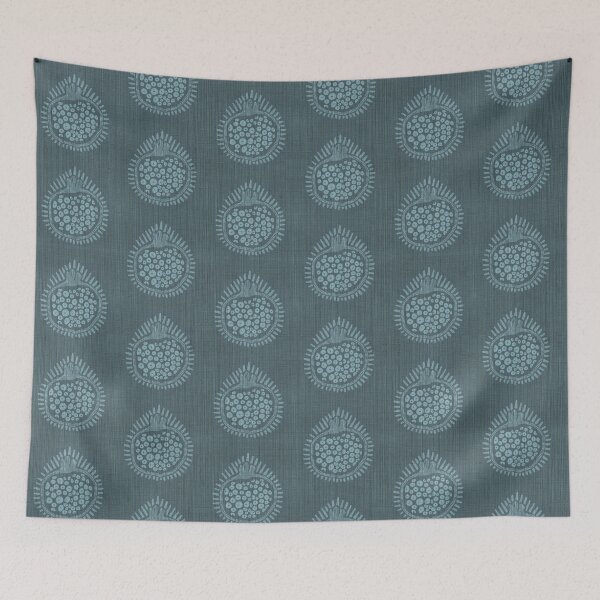 Item preview, Teal Pomegranate Boho Botanical Print designed and sold by HillsandSheep.