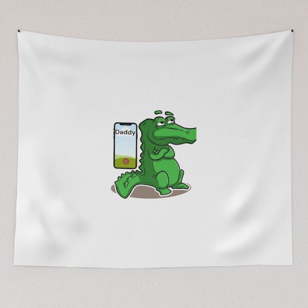 Item preview, Grumpy Crocodile Ignoring Dad's Call – Funny Illustration T-Shirt designed and sold by TitanGiggle .