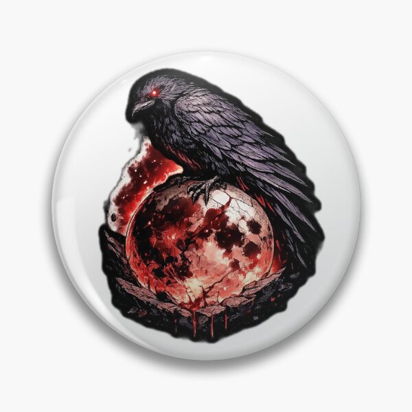Item preview, A Sinister Crow Perched On a Cracked Moon. designed and sold by grandhub.