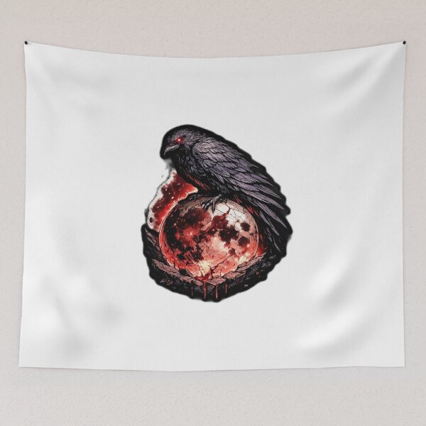 Item preview, A Sinister Crow Perched On a Cracked Moon. designed and sold by grandhub.