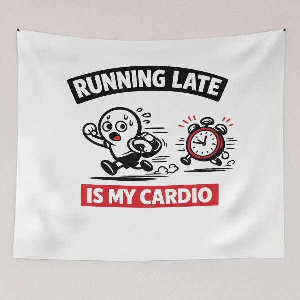 Item preview, Running Late Is My Cardio Funny Shirt – Relatable Humor Workout T-Shirt designed and sold by fadouades.