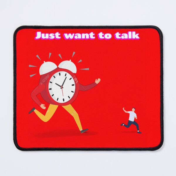 Item preview, Just Want to Talk – Clock Chase Surreal Funny Illustration designed and sold by TitanGiggle .