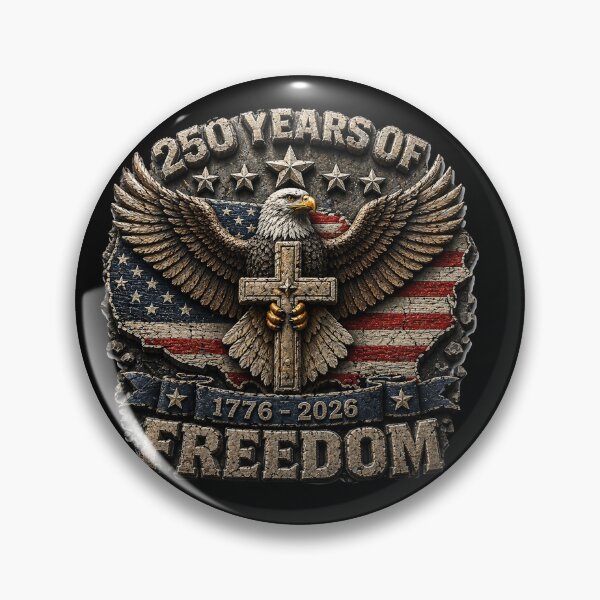 Aperçu de l'œuvre Croix de l'Aigle commémorant 250 ans de liberté – Américaine 1776–2026 – Design vintage patriotique créée et vendue par Spyshirt.