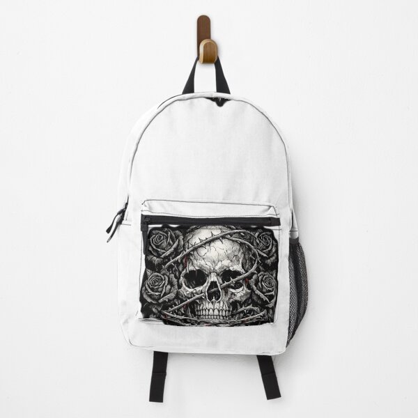 Item preview, A Dark Moody Botanical Skull With Black Roses. designed and sold by grandhub.