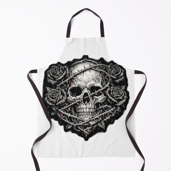 Item preview, A Dark Moody Botanical Skull With Black Roses. designed and sold by grandhub.