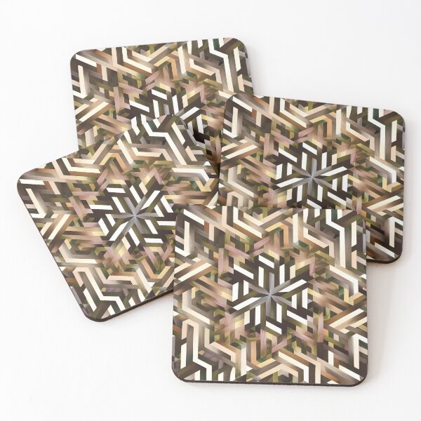 Item preview, Earth Tone Geometric Abstract Isometric Pattern Art designed and sold by Apex Designs.