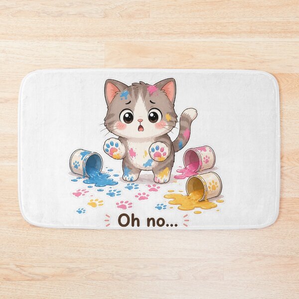 Item preview, Guilty Cat Stepped on Paint Oh No Moment designed and sold by Sadia  Jannat.