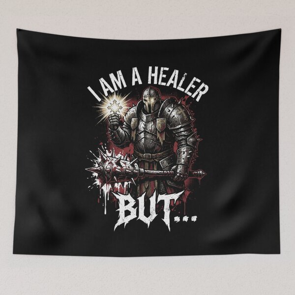 Item preview, I Am A Healer BUT Funny Cleric Paladin RPG Tabletop Knight Gamer designed and sold by Fenay Designs.