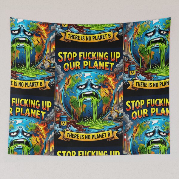 Item preview, Toxic Earth Warning Graphic Protest Design designed and sold by ArtComixHaven.