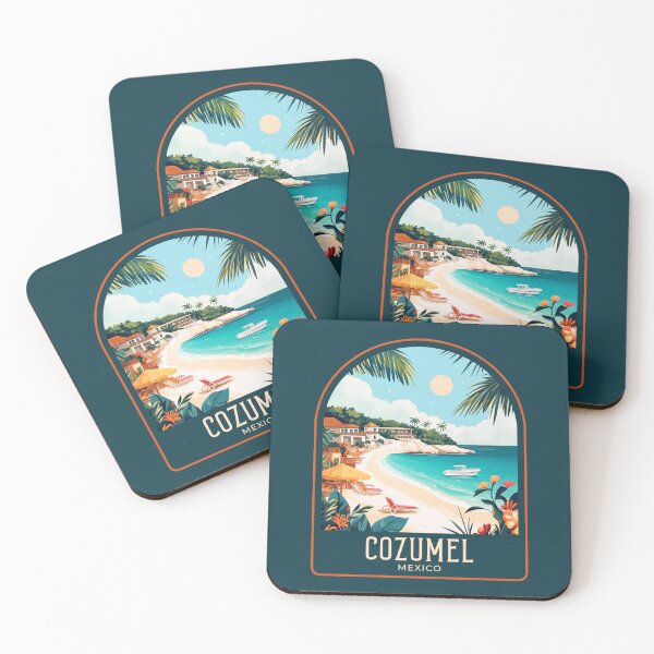 Item preview, Cozumel Vintage Travel Illustration designed and sold by HomeLivingCo.