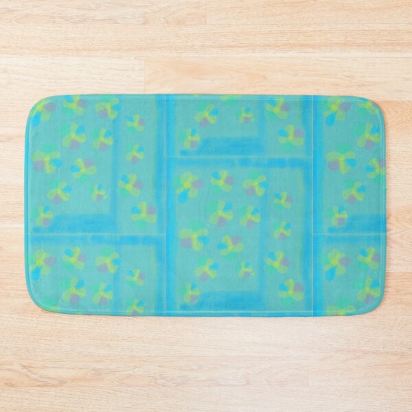 Artikelvorschau, Pastellfarbene vierblättrige Blüten auf Aqua entworfen und verkauft von The_Clock.