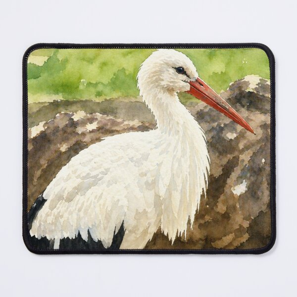 Item preview, Watercolor of a Majestic White Stork designed and sold by Miradas del Mundo.