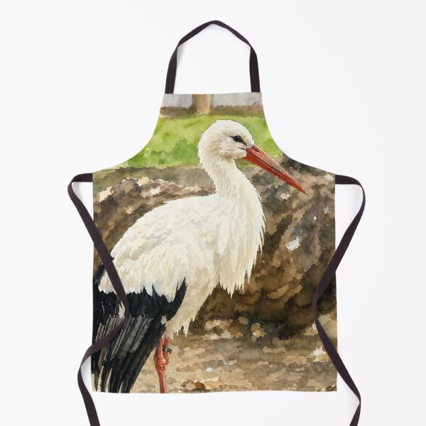 Item preview, Watercolor of a Majestic White Stork designed and sold by Miradas del Mundo.