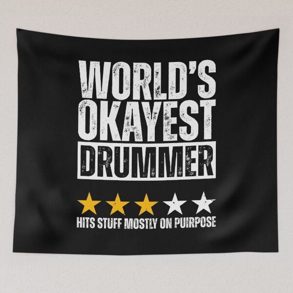 Item preview, Worlds Okayest Drummer Hits Stuff Mostly On Purpose Men designed and sold by Dondonmart.