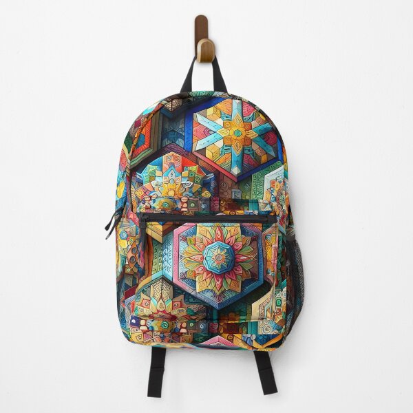 Item preview, Colorful Hexagon Mosaic Mandala Pattern Art designed and sold by Apex Designs.