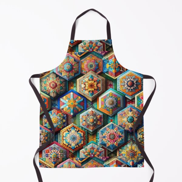 Item preview, Colorful Hexagon Mosaic Mandala Pattern Art designed and sold by Apex Designs.