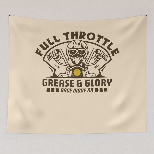 Item preview, Full Throttle Grease and Glory Vintage Motorcycle Rider Design designed and sold by adipra.