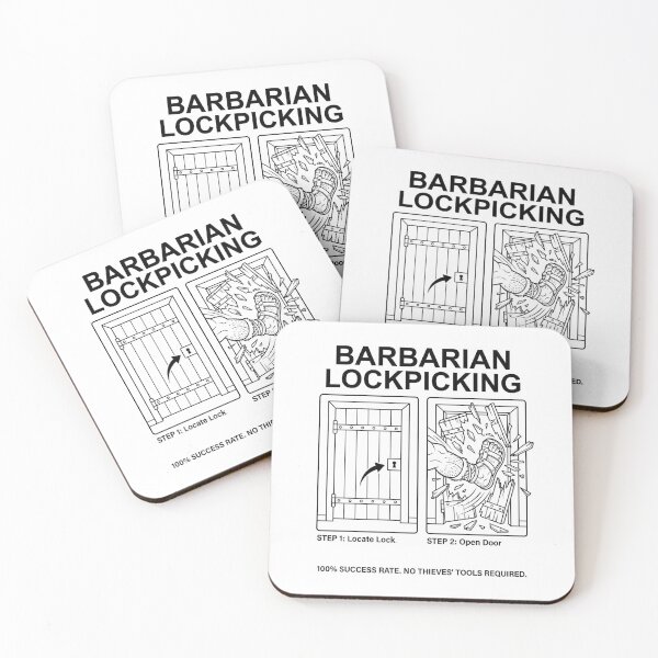 Item preview, Barbarian Lockpicking 100% Success Rate Funny Tabletop RPG designed and sold by Fenay Designs.
