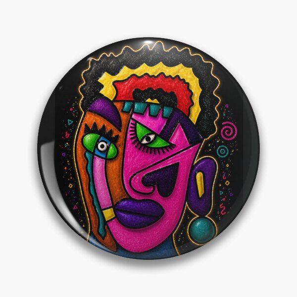Artikelvorschau, Neon Afro Cubist Traumporträt entworfen und verkauft von ZunZunArt.