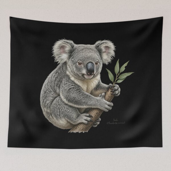 Item preview, Vintage Koala Marsupial Print: The Smooth-Brained Eucalyptus Addict designed and sold by FreiherrPK.