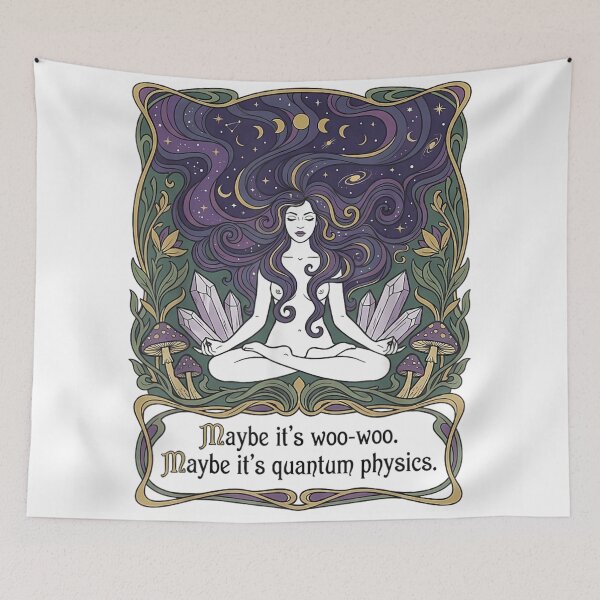 Item preview, Celestial Yoga Goddess Meditation Spiritual Art Nouveau Aesthetic Maybe Its Quantum Physics designed and sold by WilliaMaler.