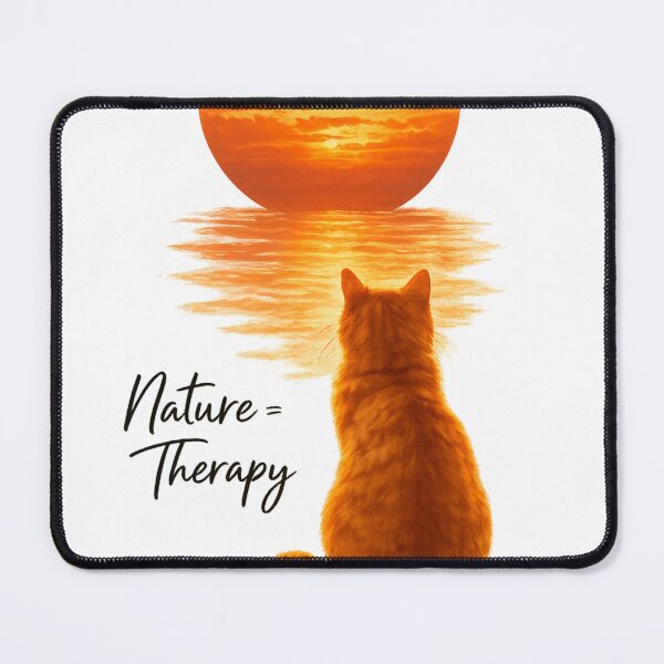 Item preview, Nature Therapy Cat Sunset Aesthetic Orange Cat Minimal T-Shirt Design designed and sold by IconicDesignsXd.