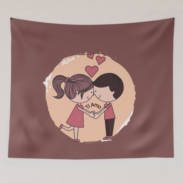 Item preview, Ti Amo Cute Couple Love Illustration | Romantic Cartoon Aesthetic Design designed and sold by CreativePallavi.