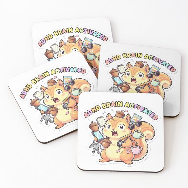 Item preview, ADHD Brain Activated Squirrel Sticker | Funny Neurodivergent Kawaii Humor designed and sold by ShowOwnCreate.