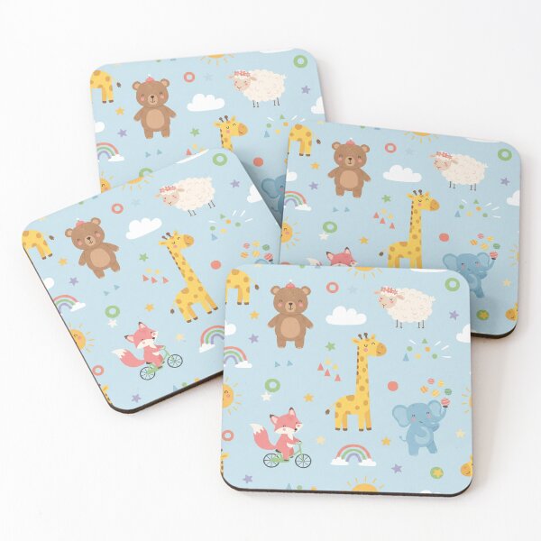 Item preview, Nursery Animals with Teddy Bear Elephant Fox and Giraffe Pattern designed and sold by Owcomm.