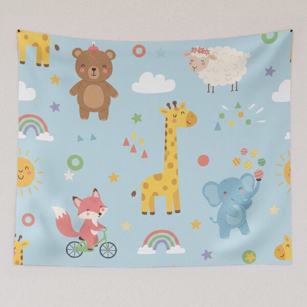 Item preview, Nursery Animals with Teddy Bear Elephant Fox and Giraffe Pattern designed and sold by Owcomm.