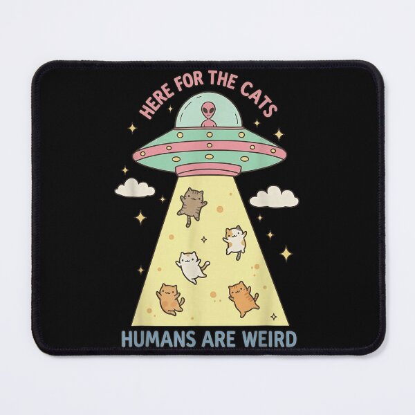 Item preview, Here For The Cats Humans Are Weird Alien UFO Cat Abduction Kawaii designed and sold by WilliaMaler.