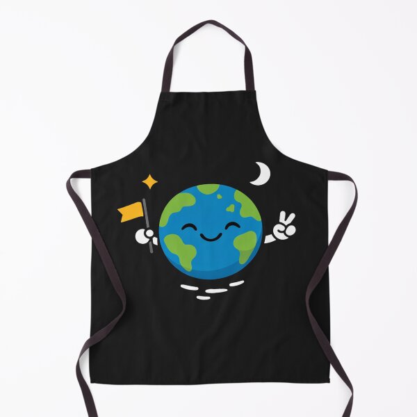 Item preview, Happy Little Earth Holding Yellow Flag and Peace Sign designed and sold by Owcomm.