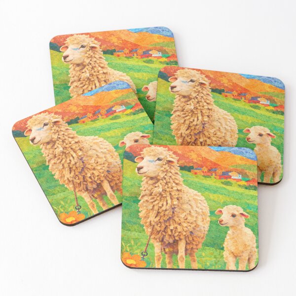 Item preview, Mama Sheep with Baby, Mixed Media Digital Collage designed and sold by SWSandraWechner.