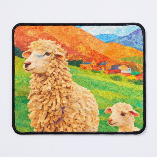 Item preview, Mama Sheep with Baby, Mixed Media Digital Collage designed and sold by SWSandraWechner.