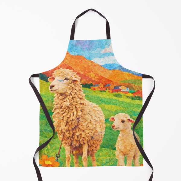 Item preview, Mama Sheep with Baby, Mixed Media Digital Collage designed and sold by SWSandraWechner.