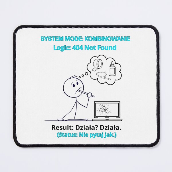 Item preview, White System Mode Kombinowanie - Funny Polinglish Polish Ingenuity Humor Gift designed and sold by VibePolinglish.