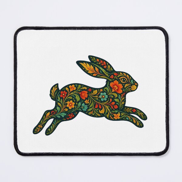 Item preview, Floral Hare Folk Art – Botanical Rabbit Design designed and sold by LONE SPIRIT CO..