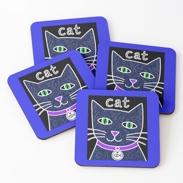 Artikelvorschau, Niedliche blaue Katze Cartoon-Kunst entworfen und verkauft von ZunZunArt.